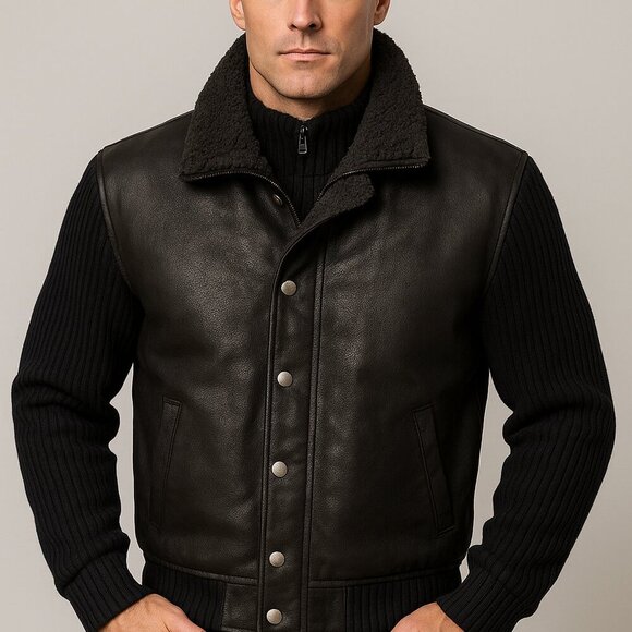 International Male Other - International Male Large 2000's Rare Black Pleather Stretchy Grunge Edgy Jacket